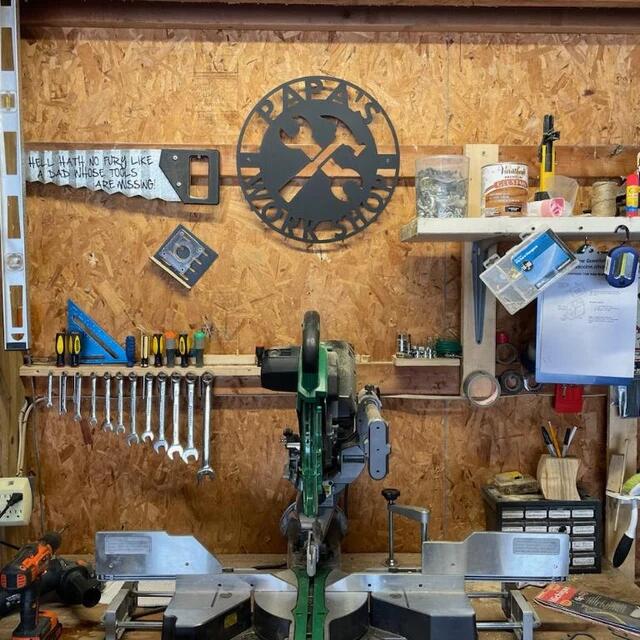 Personalized Workshop Metal Sign, Fathers Day Gift